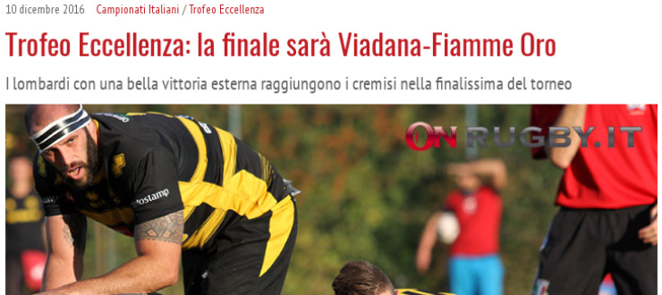 Trofeo Eccellenza: la finale sarà Viadana-Fiamme Oro