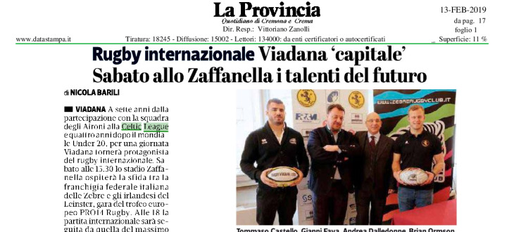 Rugby internazionale, Viadana 'capitale'. Sabato allo Zaffanella i talenti del futuro