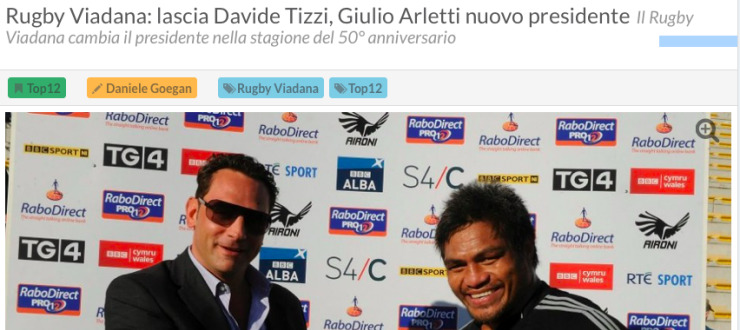  Rugby Viadana: lascia Davide Tizzi, Giulio Arletti nuovo presidente
