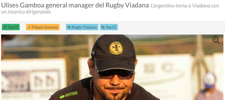  Ulises Gamboa general manager del Rugby Viadana: l'argentino torna a Viadana con un incarico dirigenziale