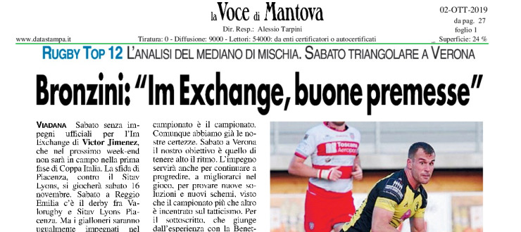 Bronzini: "Im Exchange, buone premesse"