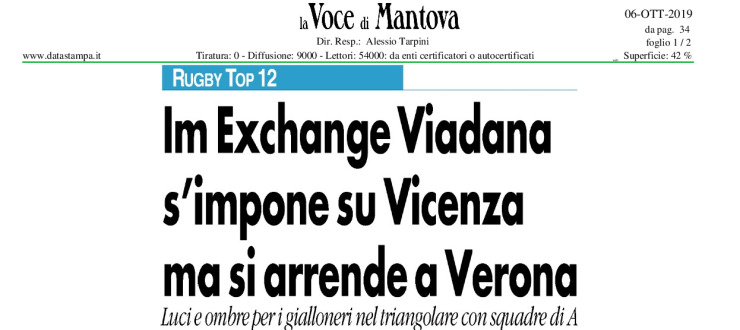 Im Exchange Viadana s'impone su Vicenza ma si arrende a Verona