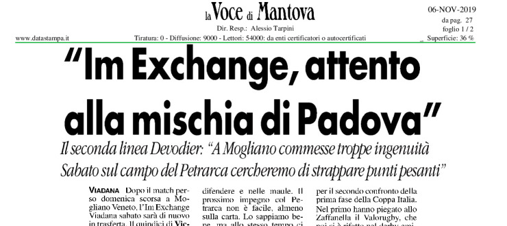 "Im Exchange, attento alla mischia di Padova"