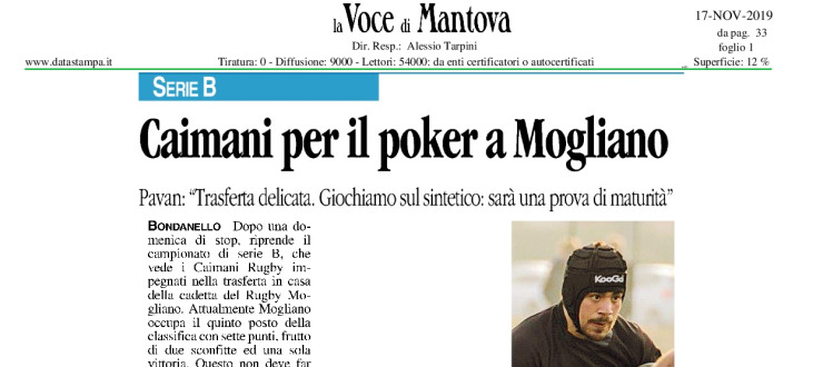 Caimani per il poker a Mogliano