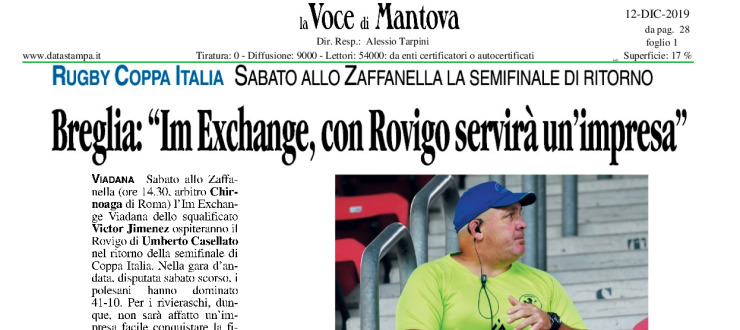 Breglia: "Im Exchange, con Rovigo servirà un'impresa"