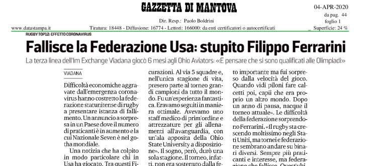 Fallisce la Federazione Usa: stupito Filippo Ferrarini