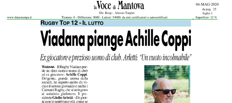 Viadana piange Achille Coppi