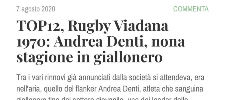 TOP12, Rugby Viadana 1970: Andrea Denti, nona stagione in giallonero