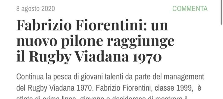 Fabrizio Fiorentini: un nuovo pilone raggiunge il Rugby Viadana 1970