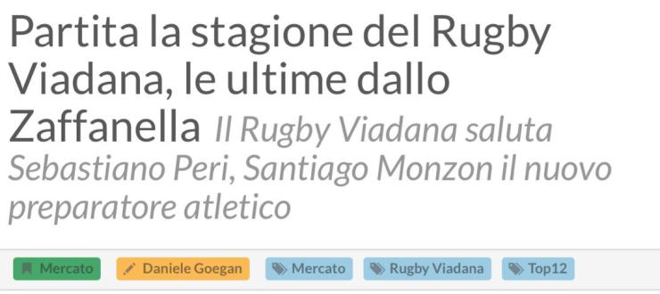 Partita la stagione del Rugby Viadana, le ultime dallo Zaffanella