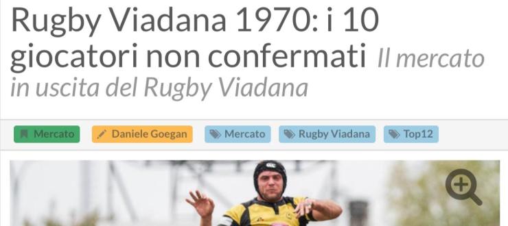 Rugby Viadana 1970: i 10 giocatori non confermati