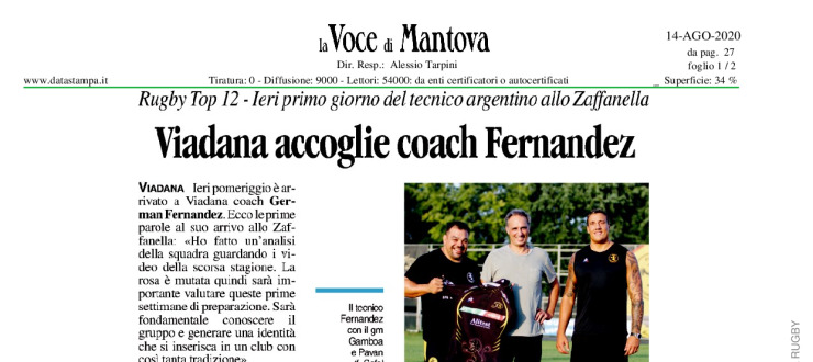 Coach Fernandez si prende il Viadana