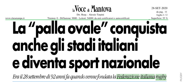 La "palla ovale" conquista anche gli stadi italiani e diventa sport nazionale