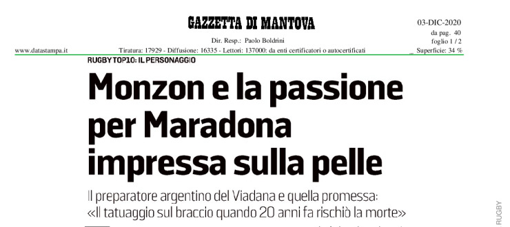Monzon e la passione per Maradona impressa sulla pelle