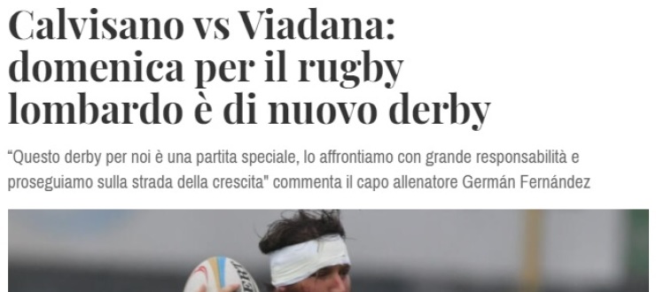Calvisano vs Viadana: domenica per il rugby lombardo è di nuovo derby