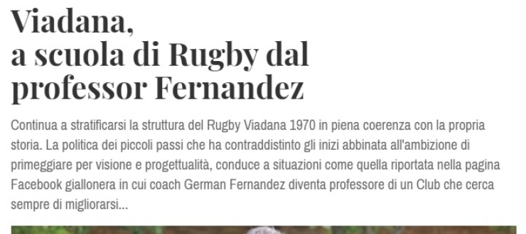 Viadana, a scuola di Rugby dal professor Fernandez