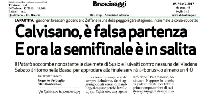 Calvisano, è falsa partenza. E ora la semifinale è in salita