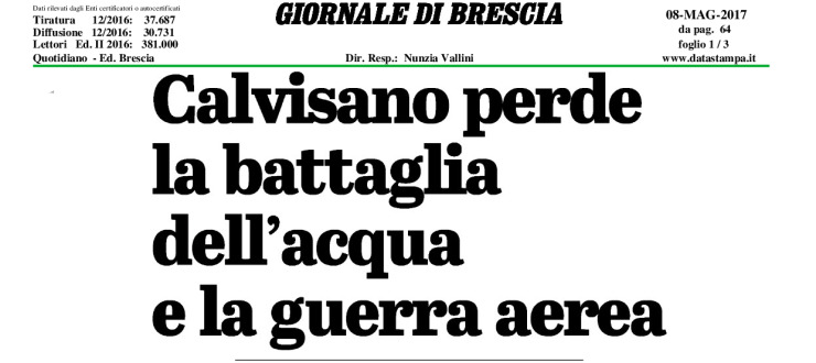 Calvisano perde la battaglia dell'acqua e la guerra aerea