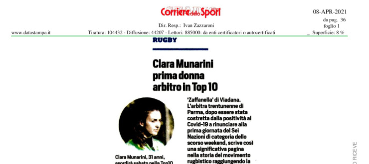 Clara Munarini prima donna arbitro in Top 10
