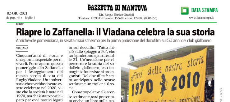 Riapre lo Zaffanella: il Viadana celebra la sua storia