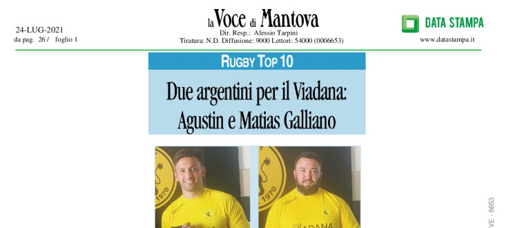 Due argentini per il Viadana: Agustin e Matias Galliano 