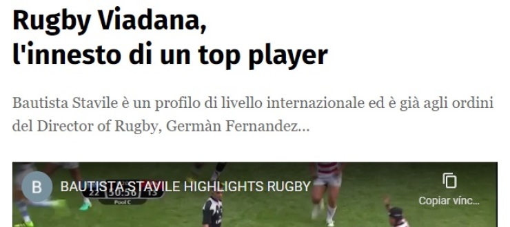 Rugby Viadana, l'innesto di un top player