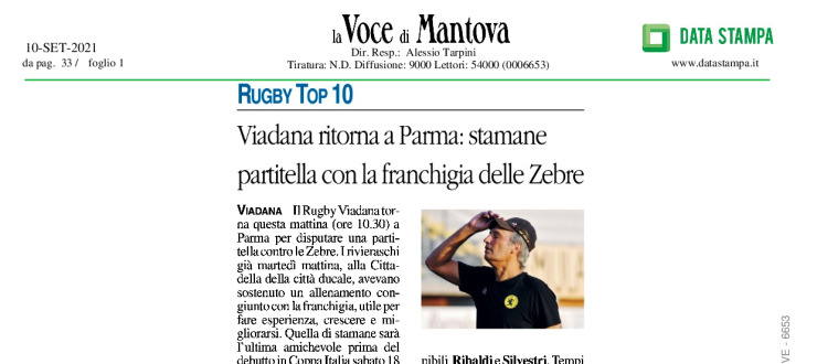 Viadana ritorna a Parma: stamane partitella con la franchigia delle Zebre
