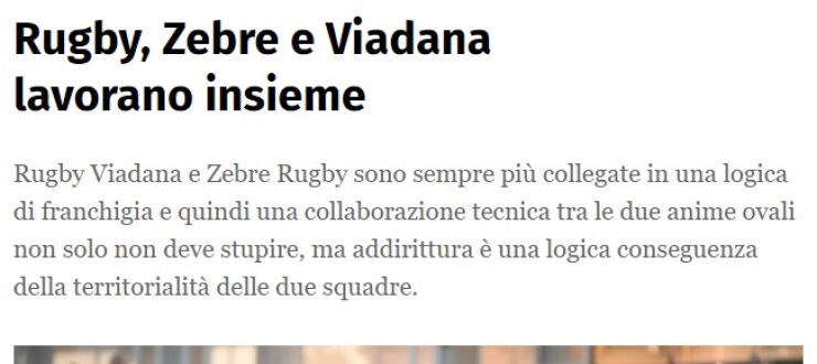 Rugby, Zebre e Viadana lavorano insieme