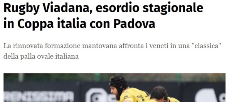 Rugby Viadana, esordio stagionale in Coppa italia con Padova