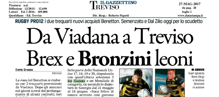 Da Viadana a Treviso. Brex e Bronzini leoni