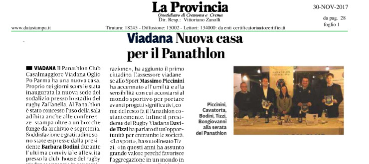 Viadana. Nuova casa per il Panathlon