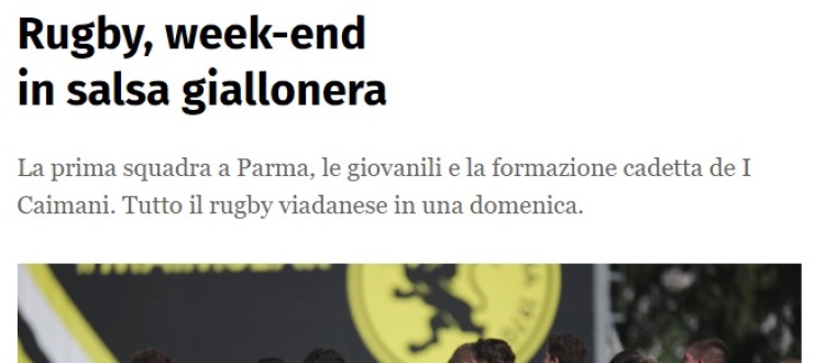 Rugby, week-end in salsa giallonera