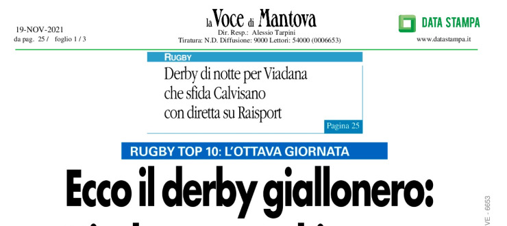 Ecco il derby giallonero: Viadana tenta l'impresa sul campo del Calvisano