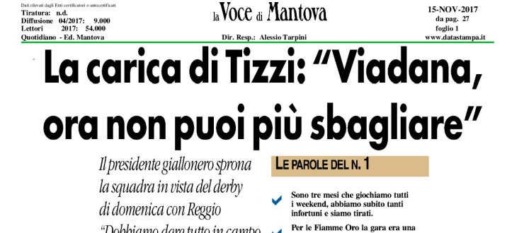 La carica di Tizzi: "Viadana, ora non puoi più sbagliare"