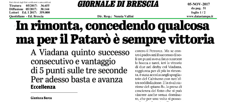 In rimonta, concedendo qualcosa, ma per il Patarò è sempre vittoria