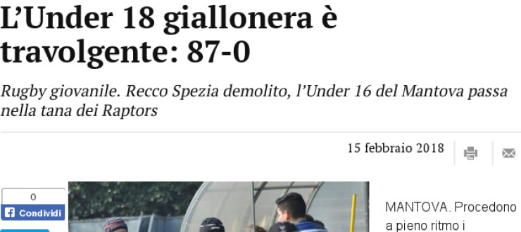 L’Under 18 giallonera è travolgente: 87-0 