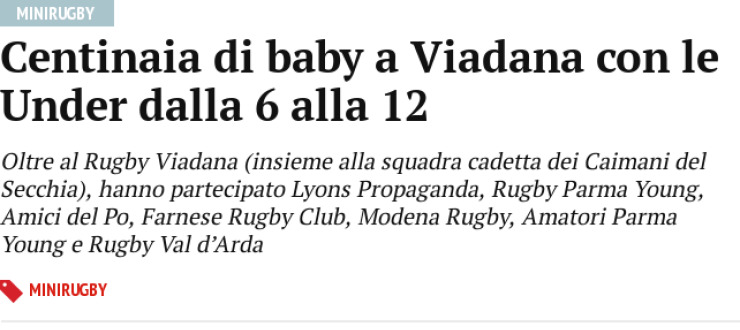 Centinaia di baby a Viadana con le Under dalla 6 alla 12