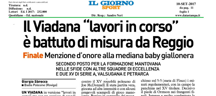 Il Viadana "lavori in corso" è battuto di misura da Reggio