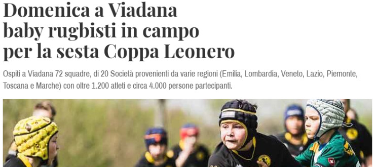 Domenica a Viadana baby rugbisti in campo per la sesta Coppa Leonero