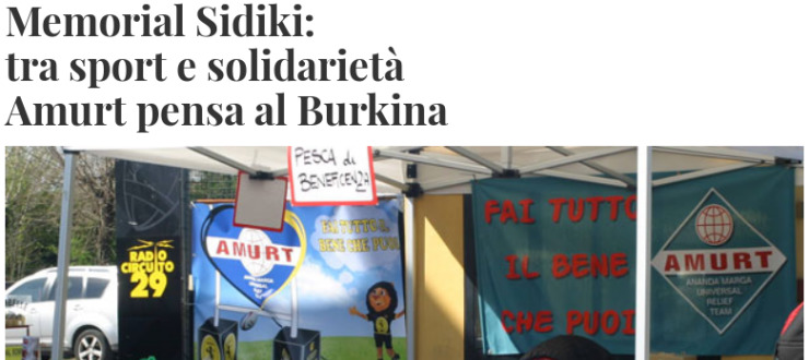 Memorial Sidiki: tra sport e solidarietà Amurt pensa al Burkina