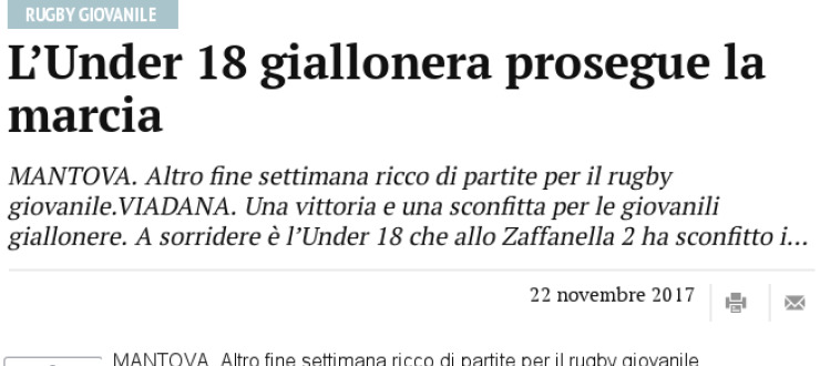 L’Under 18 giallonera prosegue la marcia