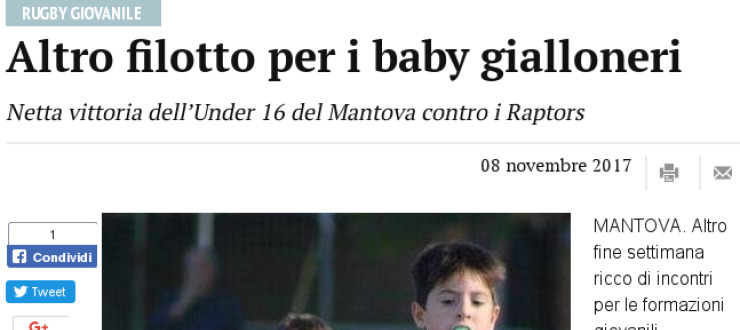 Altro filotto per i baby gialloneri