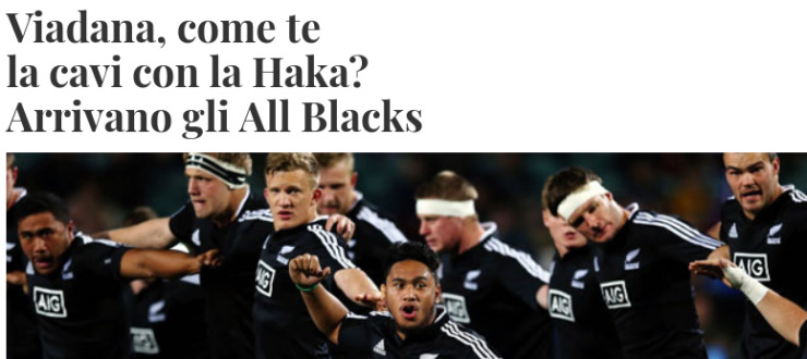 Viadana, come te la cavi con la Haka? Arrivano gli All Blacks