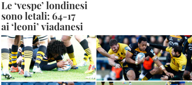 Le ‘vespe’ londinesi sono letali: 64-17 ai 'leoni' viadanesi