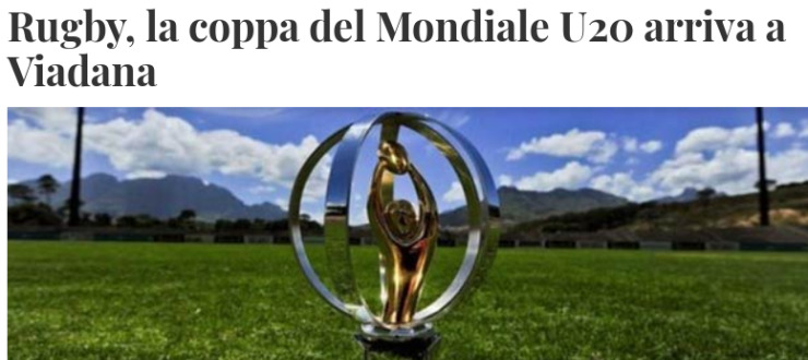 Rugby, la coppa del Mondiale U20 arriva a Viadana