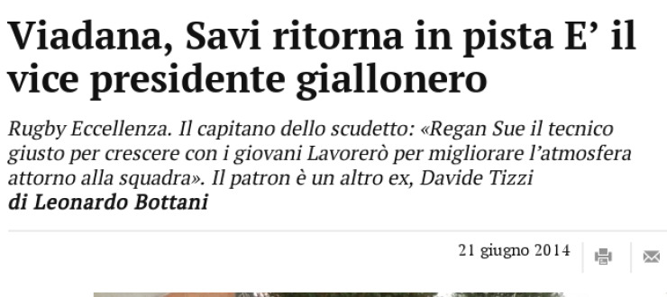 Viadana, Savi ritorna in pista. E’ il vice presidente giallonero