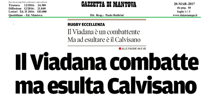 Il Viadana combatte ma esulta Calvisano