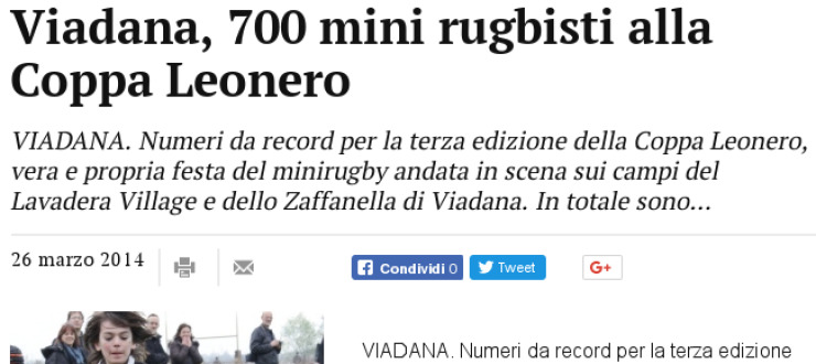 Viadana, 700 mini rugbisti alla Coppa Leonero