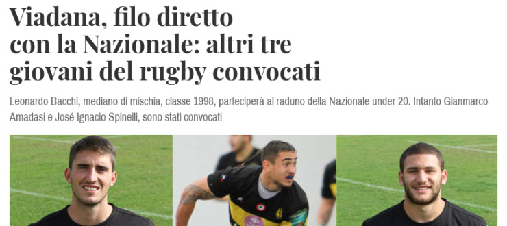 Viadana, filo diretto con la Nazionale: altri tre giovani del rugby convocati