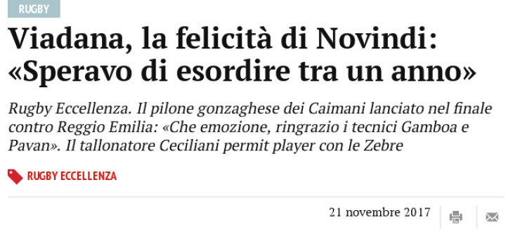 Viadana, la felicità di Novindi: «Speravo di esordire tra un anno»